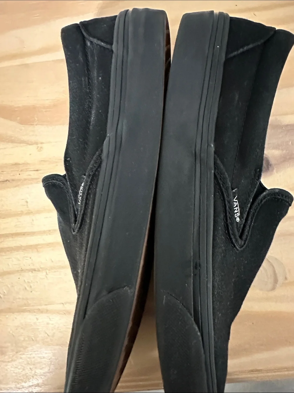 Vans Black Slip-On Canvas Loafers 9